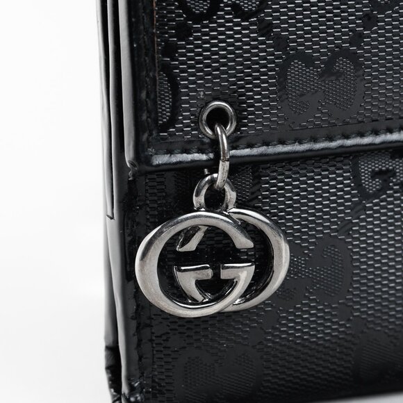Gucci Vintage Y2K Black Monogram Compact Leather Wallet - Picture 6 of 10